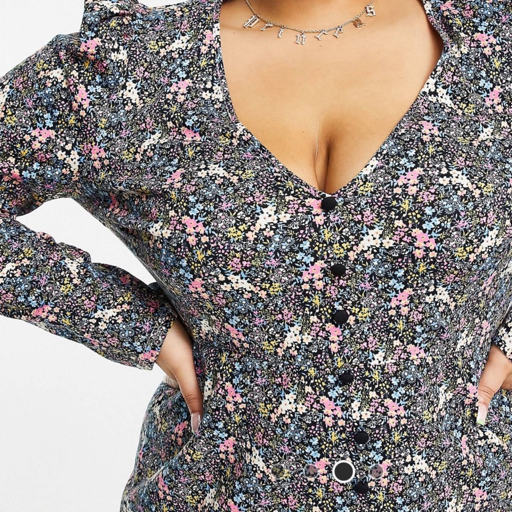 Cute floral tea dress with frill hem